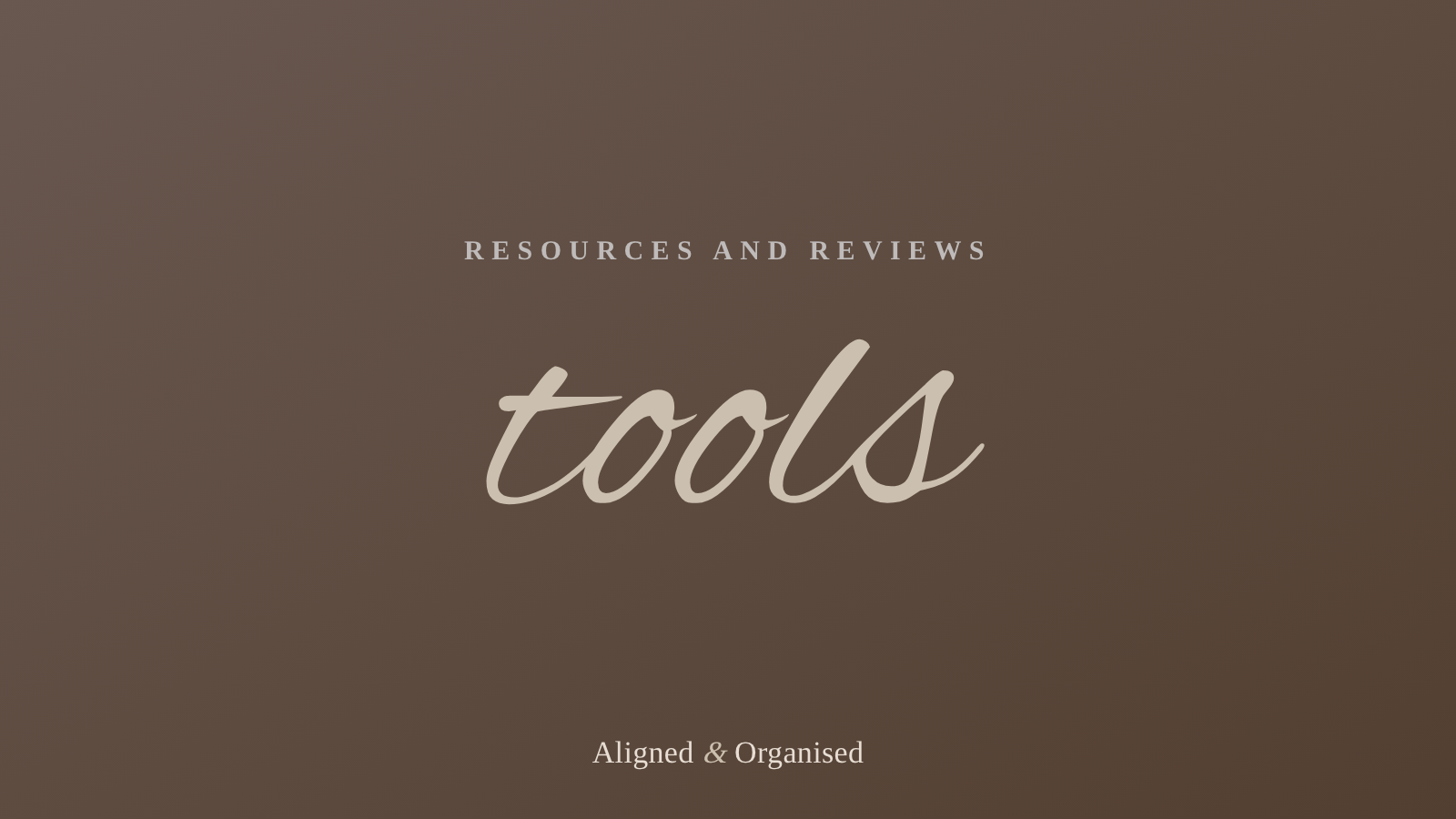 An editorial cover for Resources and Reviews, with the word tools in script